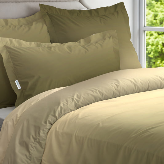 6 Piece Duvet Cover Set 220x240cm – with Fitted Sheet & Pillowcases Earth