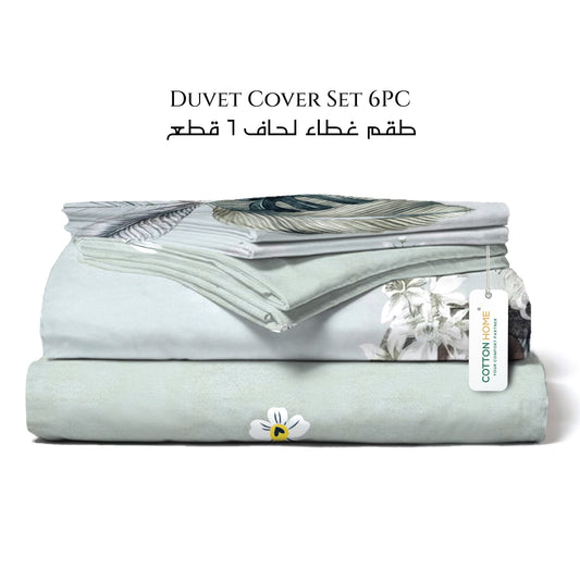 Petal Soft King Size Duvet Cover Set – 6 Pieces 220x240cm – Elegant Floral Bedding with Fitted Sheet & Pillowcases