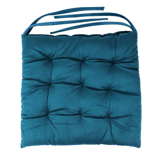 Velvet Slip Free Tufted  Chair Cushion Dark Teal 40x40cm - Pack of 4 - Cotton Home