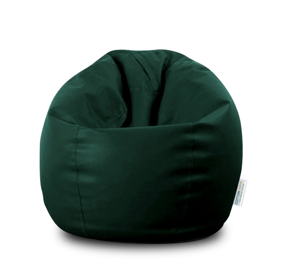 Kids Bean Bag Emerald Green Small Size Indoor Outdoor Furniture Sofa Zipper Closure Couch PU Leather Polystyrene Beads Filling Chair Comfy Washable