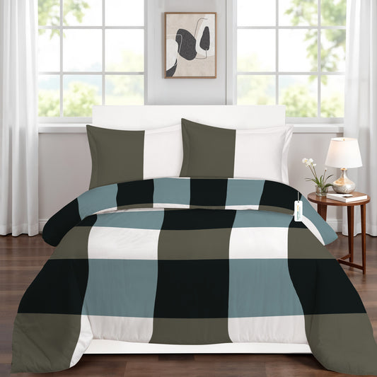 4PC Kids Duvet Cover Set – 160x220 Leafline Fusion Design 100% Premium Cotton