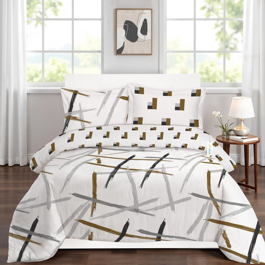 4PC Kids Duvet Cover Set – 160x220 Modern Artistry Design 100% Premium Cotton
