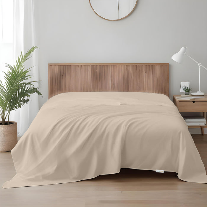 Flat Sheet Super Soft Super King 240x260cm-Dk Beige