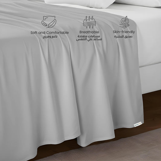 Flat Sheet Super Soft King 220x240cm-Gray