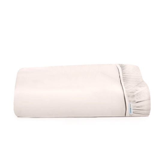 Super Soft Twin Size Fitted sheet 160x200+30 CM Ivory with Deep Pockets - Cotton Home