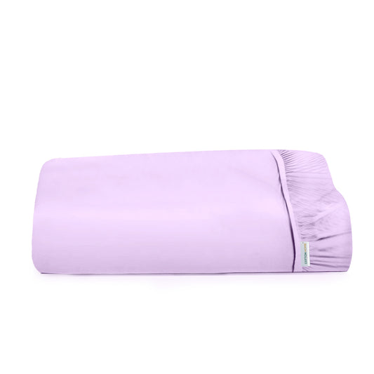 Super Soft King Size Fitted sheet 200x200+30cm Lilac with Deep Pockets - Cotton Home