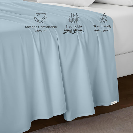 Flat Sheet Super Soft King 220x240cm-Metalic Blue