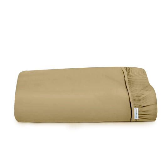 Super Soft Twin Size Fitted sheet 160x200+30 CM Mustard with Deep Pockets - Cotton Home