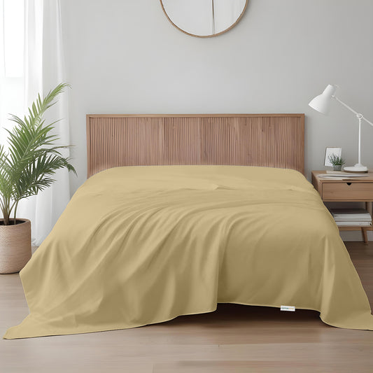 Flat Sheet Super Soft Queen 200x220cm-Mustard
