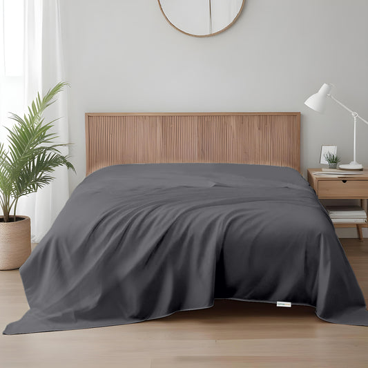 Flat Sheet Super Soft Super King 240x260cm-Silver