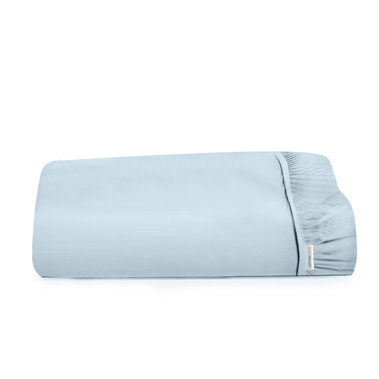 Super Soft Single Fitted Sheet 90x200+20 CM Sky Blue with Deep Pockets - Cotton Home