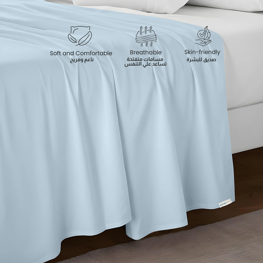 Flat Sheet Super Soft King 220x240cm-Sky Blue