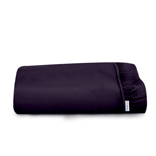 Super Soft Twin Size Fitted Sheet 160x200+30 CM Violet with Deep Pockets - Cotton Home