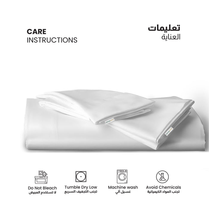 3 Piece Flat Sheet Set Super Soft White Queen Size 200x220 with 2 Pillow Case