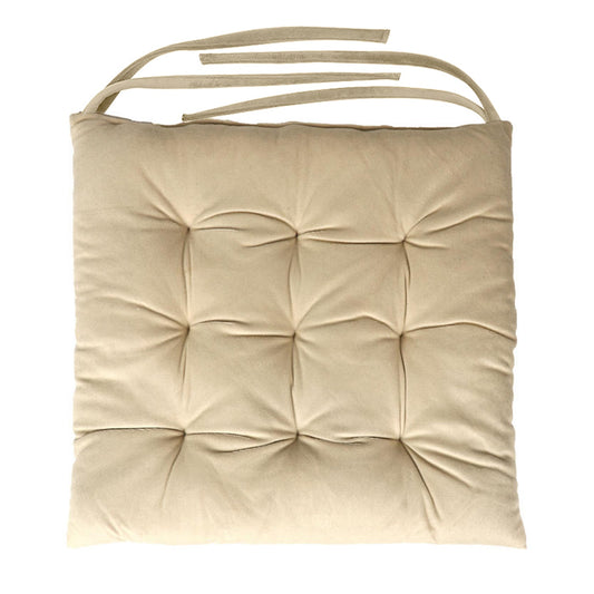 Velvet Slip Free Tufted  Chair Cushion Light Beige 40x40cm - Pack of 4 - Cotton Home