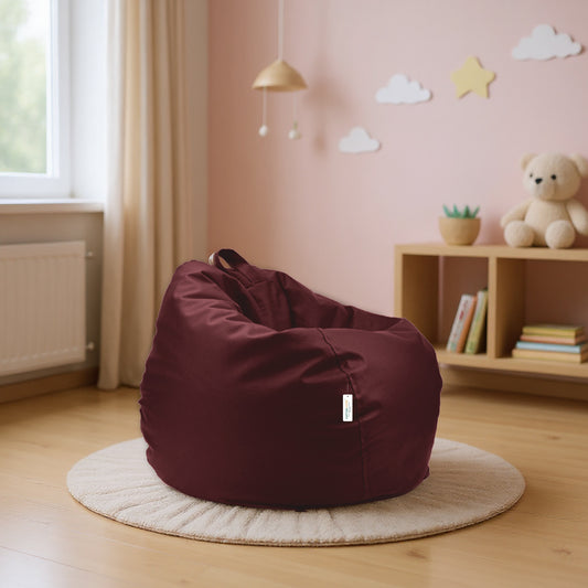 Kids Bean Bag Chair Premium PU Leather 50x80x80cm - Maroon