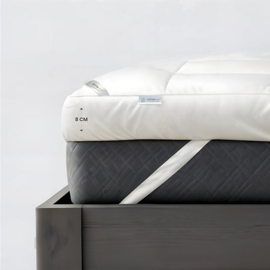 Mattress Topper 150×200+8cm - White - Cotton Home