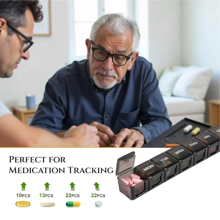 Extra Large Weekly Pill Organizer – 7-Day Pill Box with Oversized Compartments for Medicine, Vitamins, and Supplements