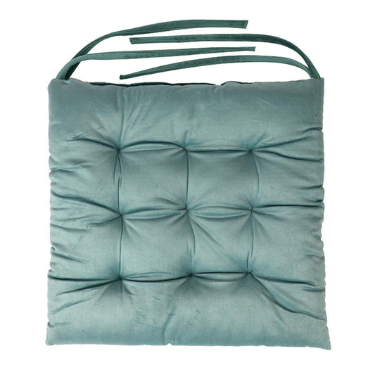 Velvet Slip Free Tufted  Chair Cushion Teal 40x40cm - Pack of 2 - Cotton Home