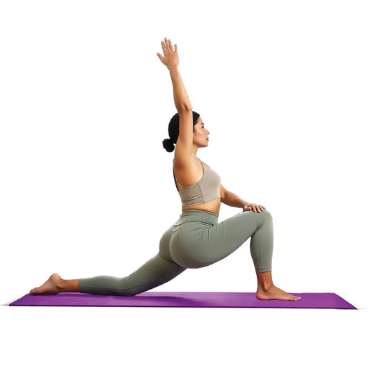 Yoga Mat with Strap – 10mm Thick for Ultimate Comfort Non-Slip Purple