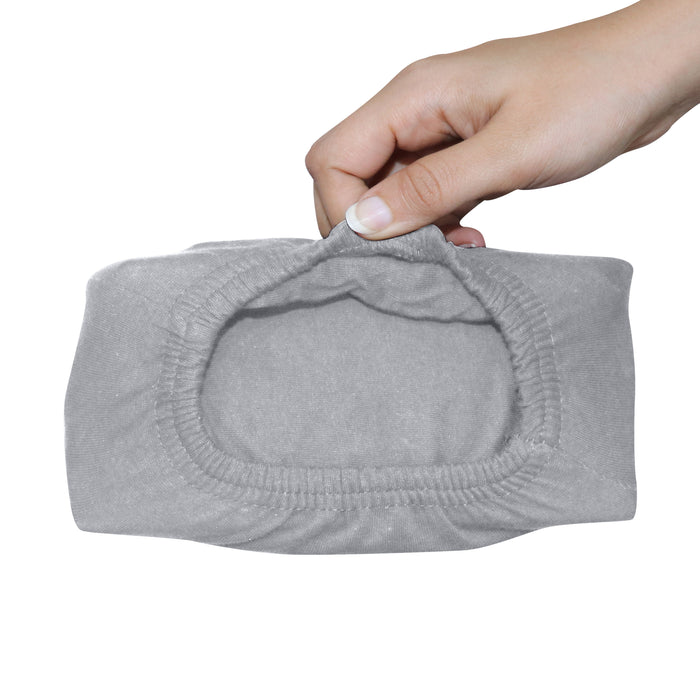 High Quality Grey Cotton Jersey Twin 3 Piece Fitted Sheet Set 160x200+30cm with Deep Pockets and 2 Pillow Case - Cotton Home