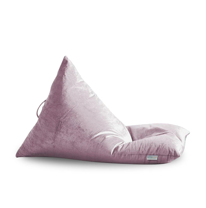Adult Velvet Rose Pink Lazy Bean Bag Chair for Relaxation