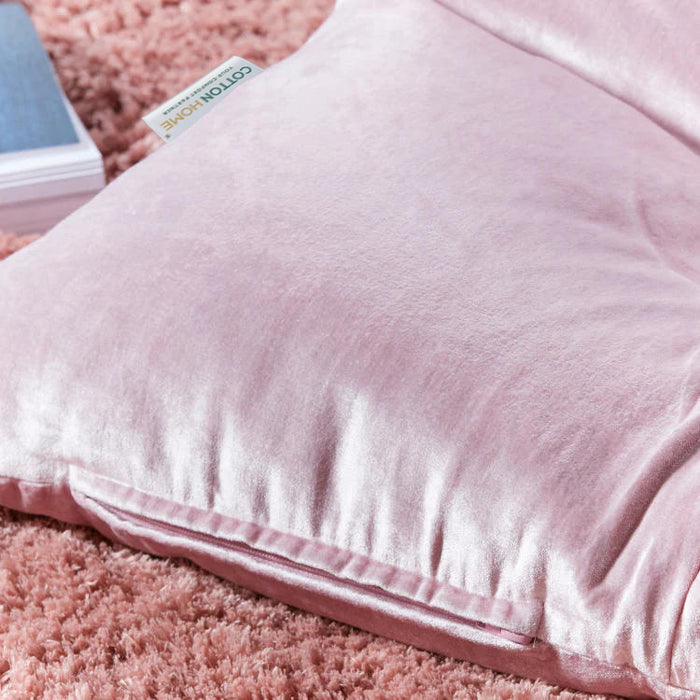 Adult Velvet Rose Pink Lazy Bean Bag Chair for Relaxation