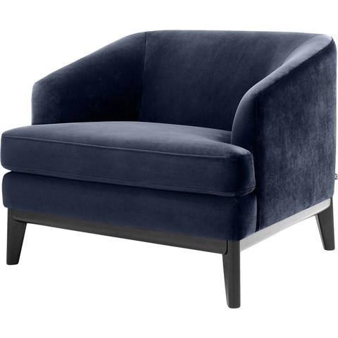 Murkier Chair with wooden legs - Midnight Blue - Cotton Home