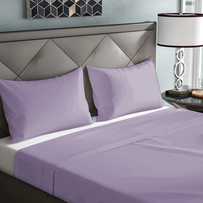 3 Piece Flat Sheet Set Super Soft Dark Purple Single