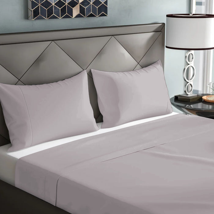 3 Piece Flat Sheet Set Super Soft Dark Beige Queen