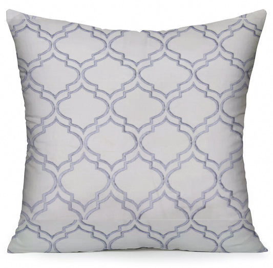 Geometric cushion cover, embroidered cushion