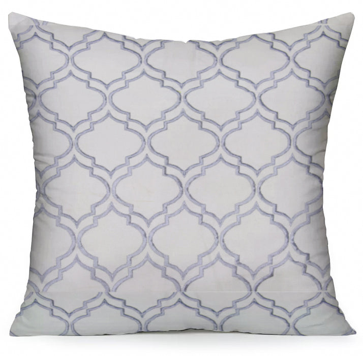 Geometric cushion cover, embroidered cushion