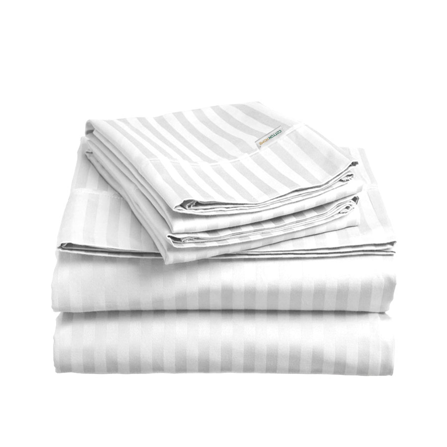 6 Piece Duvet Cover Set 220x240cm Queen - White Stripe