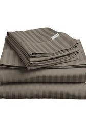 6 Piece  Duvet Cover Set 240x260cm King - Gray Stripe - Cotton Home