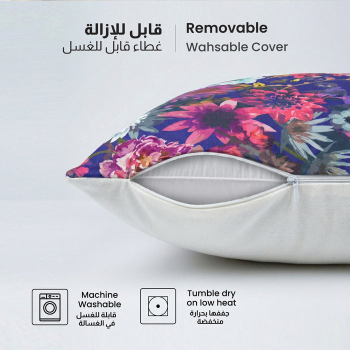 Cotton Decorative Throw Pillows Pack of 2 - 45x45 cm Square, Navy Blue