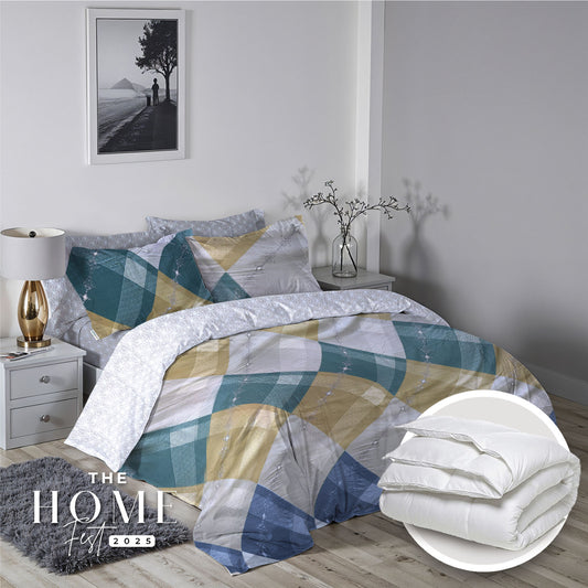 Home Fest 2025 Comfort Combo –  7PC Duvet Cover Set with Duvet 220x240cm Diamond