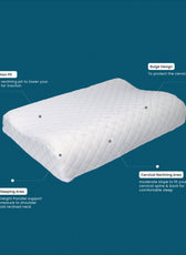 High Quality King Size 40x70 (11x13) Knitted Anti Snore Contour Cervical Neck Support Memory Foam Pillow with Washable Grey Cover - Cotton Home