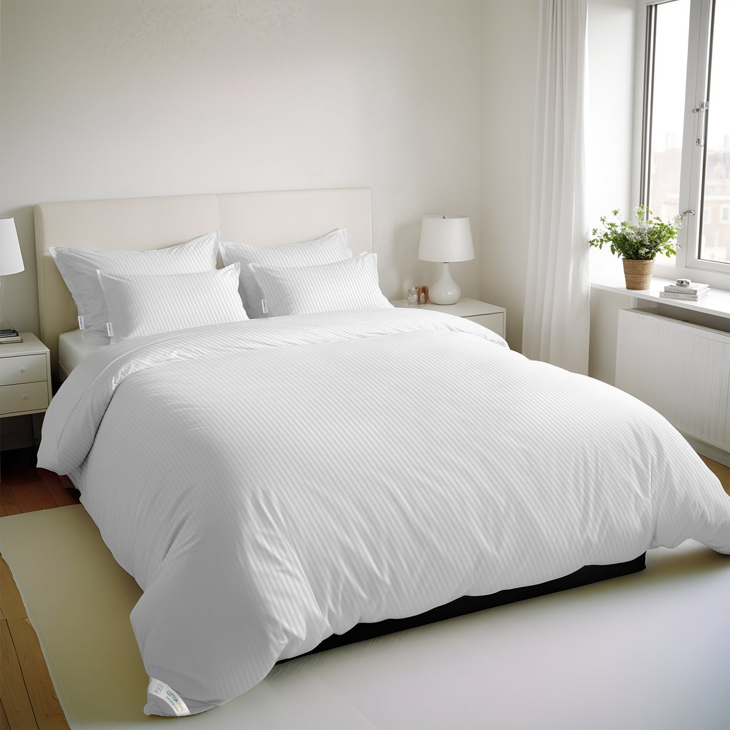 6 Piece Duvet Cover Set 240x260cm Supersoft White