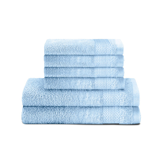 Cotton Face Towel and Hand Towel 6 Piece Set-Soft Feel, Quick Dry, Highly Absorbent Durable Towels