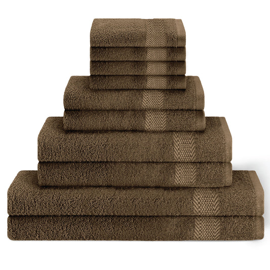 Cotton Towels 10 Piece Set-Soft Feel, Quick Dry, Highly Absorbent Durable Towels