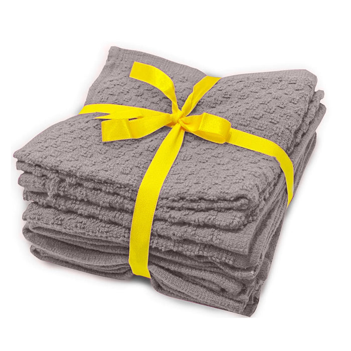 Premium Kitchen Towels Pack of 8 Beige 100% Cotton 40cm x 70cm Absorbent Dish Towels - 425 GSM Tea Towel, Terry Kitchen Dishcloth Towels- Grey Dish Cloth for Household Cleaning