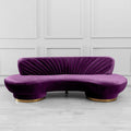 Northpol 3 Seater Velvet Sofa in Purple - Elegant Comfort 242cm x 100cm x 78cm