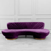 Northpol 3 Seater Velvet Sofa in Purple - Elegant Comfort 242cm x 100cm x 78cm