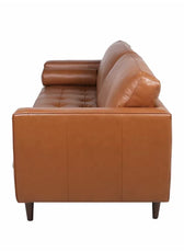 Hixon 3-Seater Faux Leather Sofa L220cm x W83cm x H83cm Brown