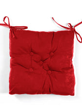 Premium Red Chair Pads with Ties suitable for Dining Room For Indoor Outdoor Garden Patio Kitchen Office Chairs - Cotton Home
