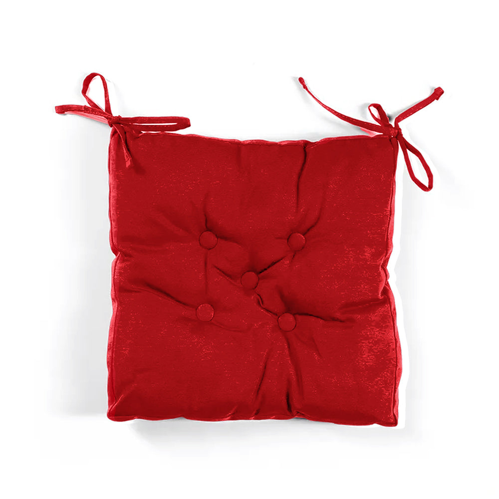 Quilted Chair Pad - Red 40x40cm