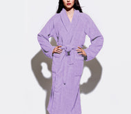 Premium Cotton Lavender Terry Bathrobe with Pockets Suitable for Men and Women, Soft & Warm Terry Home Bathrobe, Sleepwear Loungewear, One Size Fits All