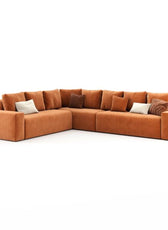 Harmony Haven 4 Seater Sofa in Luxurious Brown Velvet – L350cm x W180cm x H75cm Stylish, Comfortable, and Durable Sofa for Elegant Living Spaces - Cotton Home