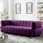 Gwen 3 Seater Sofa - Luxurious Emerald Green Velvet Upholstery - Spacious L231cm x W89cm x H75cm