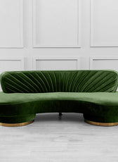 Northpol 3 Seater Velvet Sofa in - Elegant Comfort 242cm x 100cm x 78cm - Cotton Home